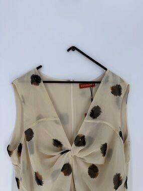 Altuzarra Pan Tie Gathered Polka Dot Cut Out Crepe De Chine Blouse In Sparrow